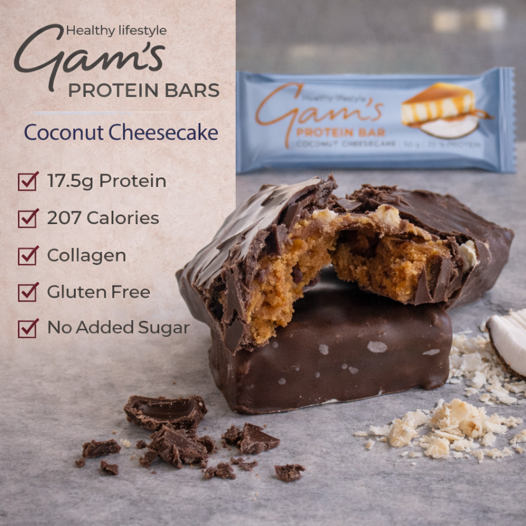 Gam's Protein Bar Coconut Cheesecake 50g | Gam's Protein UK Gam's Protein Bar Coconut Cheesecake 50g