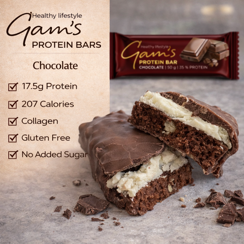 Gam's Protein Bar Chocolate 50g | Gam's Protein UK Gam's Protein Bar Chocolate 50g