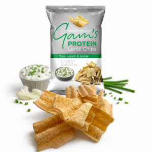 Gam's protein lentil chips sour cream & onion 65g